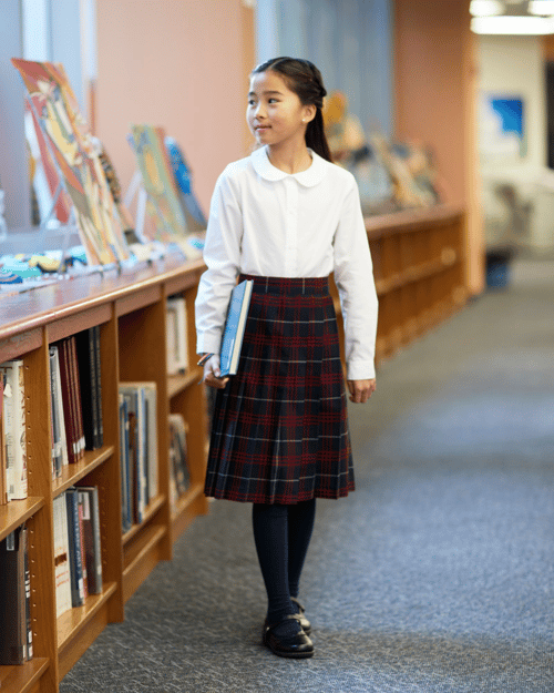 Below the Knee Plaid Skirt