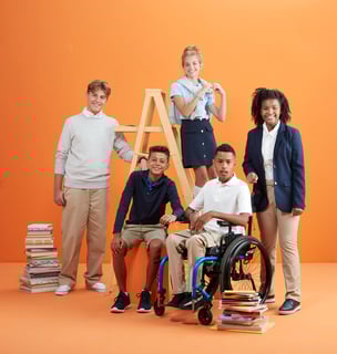 a group of student pose for a photo